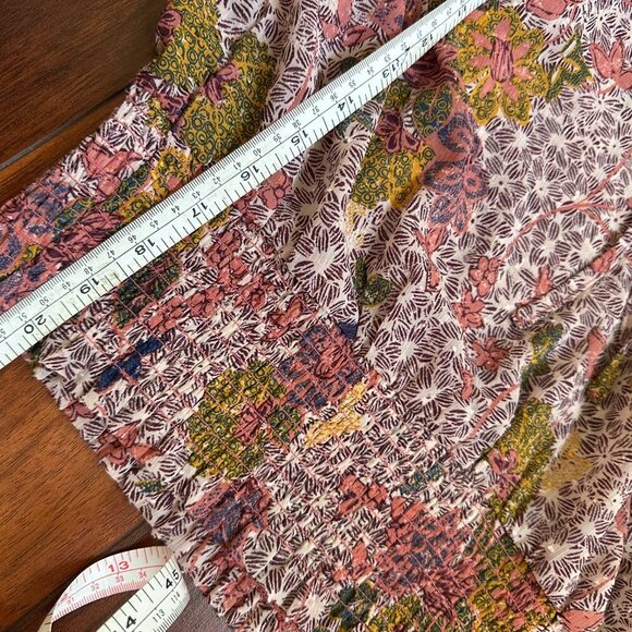 Joie Smocked Pink Floral Sheer Top Size Small - Picture 6 of 7